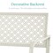 Best Choice Products Indoor Outdoor Steel Garden Bench w/ Geometric Backrest, Foot Levelers
